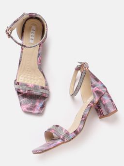 ELLE - Pink Square Toe Party Wear Heels