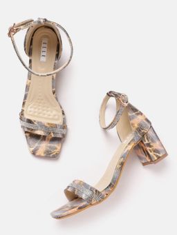 ELLE - Brown Square Toe Party Wear Heels