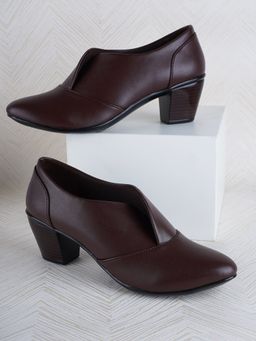 ELLE - Brown Pointed Toe Party Wear Pumps
