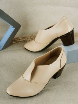 ELLE - Cream Pointed Toe Party Wear Pumps
