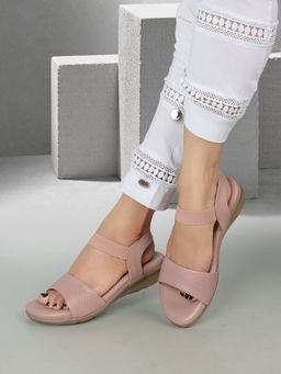 ELLE - Peach Round Toe Party Wear Sandals