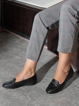 ELLE - Black Round Toe Party Wear Loafers