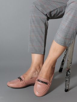 ELLE - Peach Round Toe Party Wear Loafers