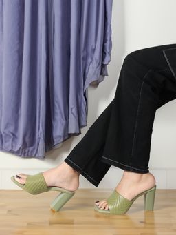ELLE - Olive Square Toe Party Wear Heels