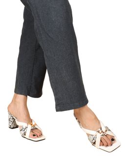 ELLE - White Square Toe Party Wear Heels
