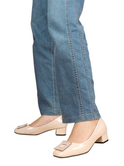 ELLE - Cream Square Toe Party Wear Pumps