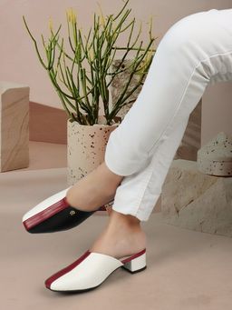 ELLE - Black Square Toe Party Wear Mules