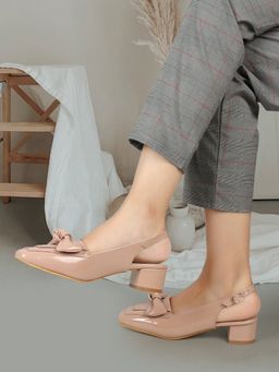 ELLE - Nude Square Toe Party Wear Pumps