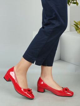 ELLE - Red Square Toe Party Wear Pumps