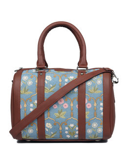 Zouk - Womens Blue Printed Vegan Leather Handbag