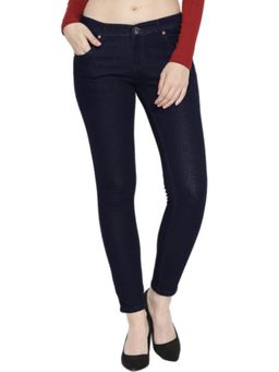 High Star - Women Navy Blue Slim Fit Mid-rise Clean Look Stretchable Jeans