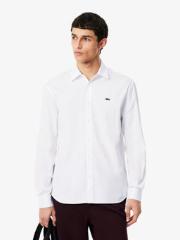 Lacoste - White Solid Regular Shirt