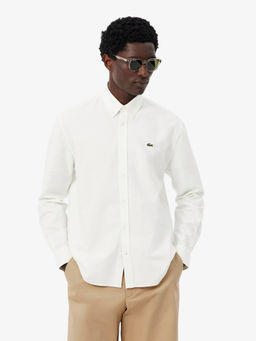 Lacoste - White Solid Regular Shirt