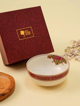 Ritu Kumar - Babushka White 24K Gold Pleated Serving Bowl