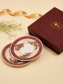 Ritu Kumar - Babushka Pink 24K Gold Pleated 2 Side Plate Set