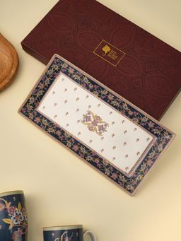 Ritu Kumar - Fantasia Navy Blue 24K Gold Pleated Big Platter