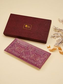 Ritu Kumar - Jaamevar Fuchsia 24K Gold Pleated Big Platter