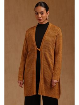 Soch - Womens Mustard Acrylic Crochet Winter Shrug