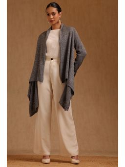 Soch - Womens Grey Acrylic Crochet Winter Shrug