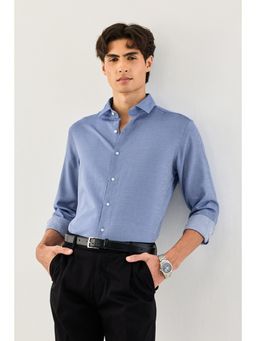 Snitch - Royal Blue Micro Check Full Sleeves Slim Formal Luxe Shirt for Men