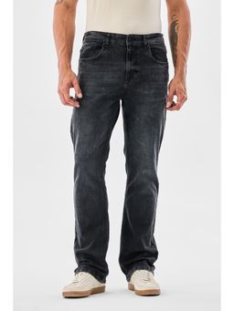 Snitch - Slate Black Washed Straight Casual Jeans for Men