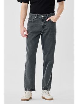 Snitch - Charcoal Grey Washed Relaxed Casual Jeans for Men