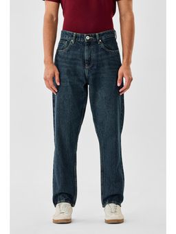 Snitch - Dark Blue Washed Relaxed Casual Jeans for Men