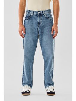 Snitch - Mid Blue Washed Relaxed Casual Jeans for Men