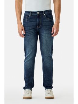 Snitch - Dark Blue Washed Slim Casual Jeans for Men