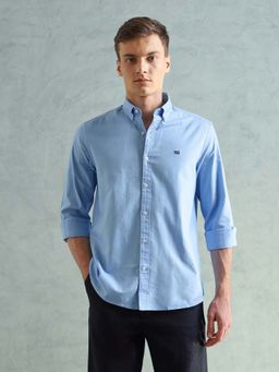 Arrow Sports - Men Smart Slim Fit Solid Blue Shirt