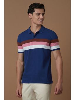 Allen Solly - Men Blue Colorblock Polo T-shirt