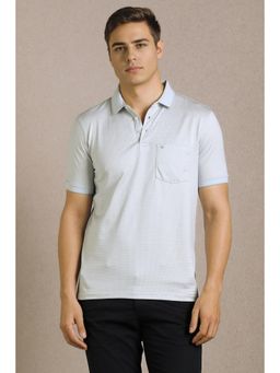 Louis Philippe - Men Grey Textured Polo T-shirt
