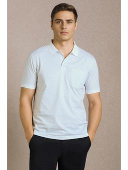 Louis Philippe - Men Blue Printed Polo T-shirt