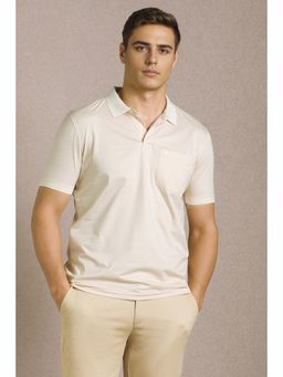 Louis Philippe - Men Beige Printed Polo T-shirt