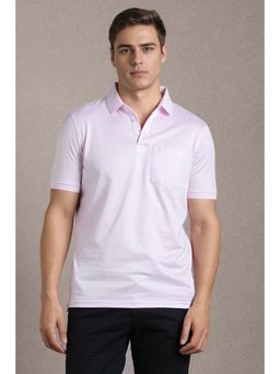 Louis Philippe - Men Pink Solid Polo T-shirt