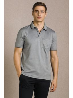 Louis Philippe - Men Grey Printed Polo T-shirt