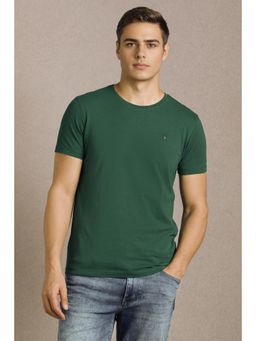 Louis Philippe - Men Green Solid Crew Neck T-shirt