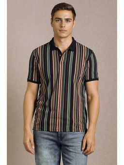 Louis Philippe - Men Multi Stripe Polo T-shirt