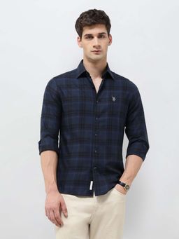 U.S. POLO ASSN. - Men's Tartan Checked Twill Blue Shirt