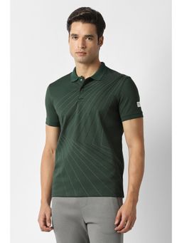 Van Heusen - Men Green Patterned Polo T-shirt