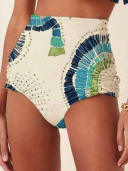 WomanLikeU - Printed High Waist Bikini Bottom