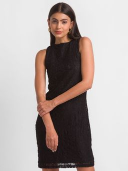 Globus - Black Self Design Dress