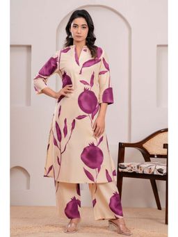 Autumnlane - Purple Maurya Rouge Printed Kurta with Palazzo (Set of 2)