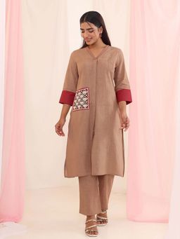 Autumnlane - Purna Mousse Cotton Kurta with Pant (Set of 2)
