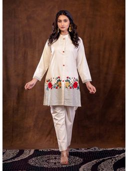 Autumnlane - Sabhya Frost Embroidery Cotton Co-Ord (Set of 2)