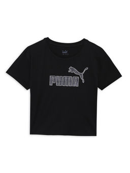 Puma - Essentials Marleized Relaxed Girls Black T-Shirt