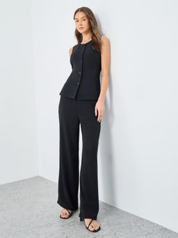 Styli - Women Black Solid Relaxed Fit Co-Ord Set
