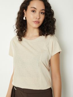max - Women Embroidered Panel Crop Top