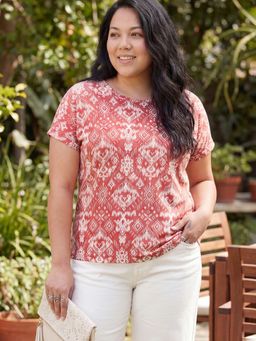 max - Women Coral Printed Top