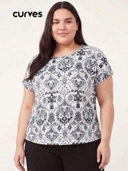 max - Women White Printed T-shirt